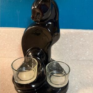 Black cat Candle Holder